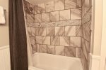 Newly tiled shower